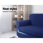 Artiss 2-piece Sofa Cover Elastic Stretch Couch Covers Protector 1 Steater Navy