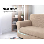 Artiss 2-piece Sofa Cover Elastic Stretch Couch Covers Protector 1 Steater Sand