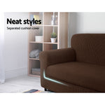 Artiss 2-piece Sofa Cover Elastic Stretch Couch Covers Protector 2 Steater Coffee