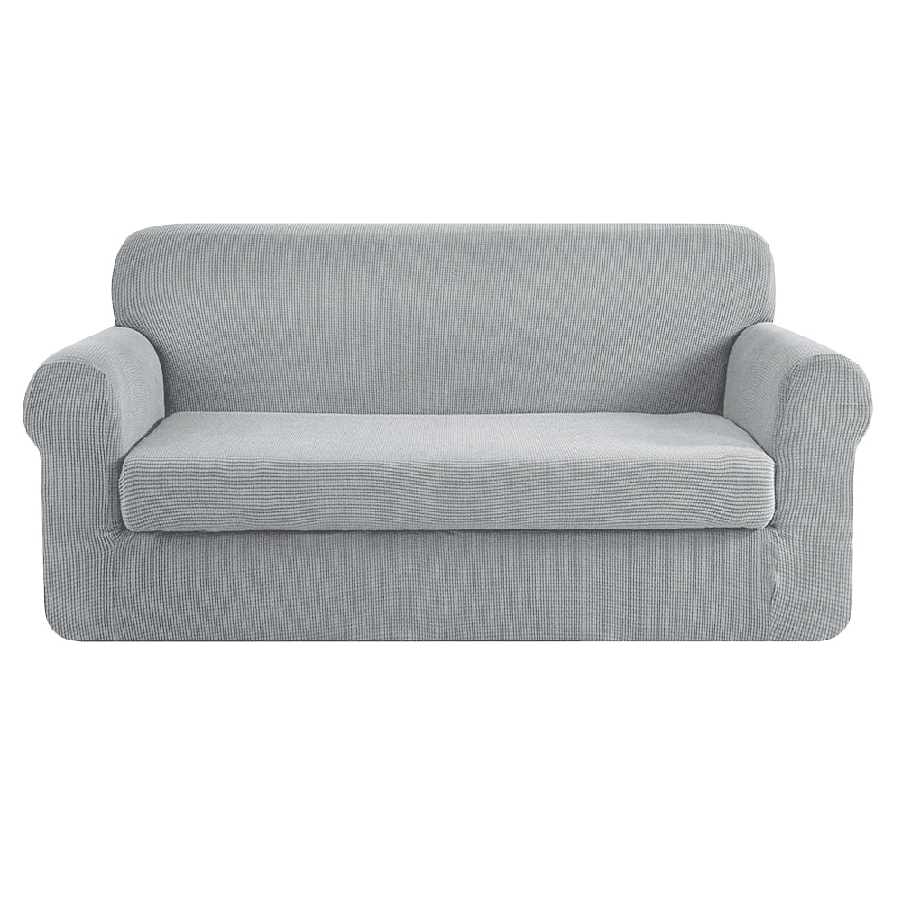 Artiss 2-piece Sofa Cover Elastic Stretch Couch Covers Protector 3 Steater Grey