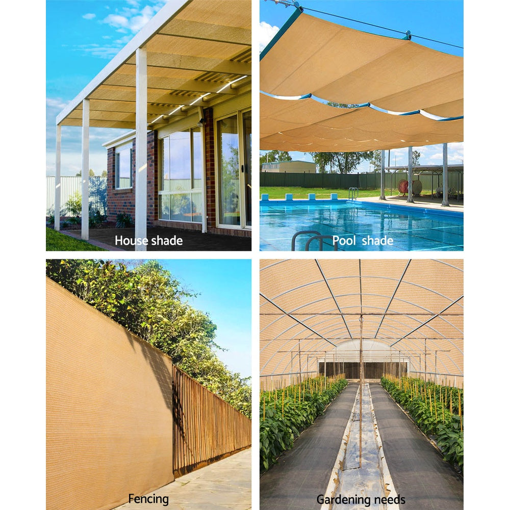 Instahut 70% UV Sun Shade Cloth Shadecloth Sail Roll Mesh Garden Outdoor 1.83x30m Beige