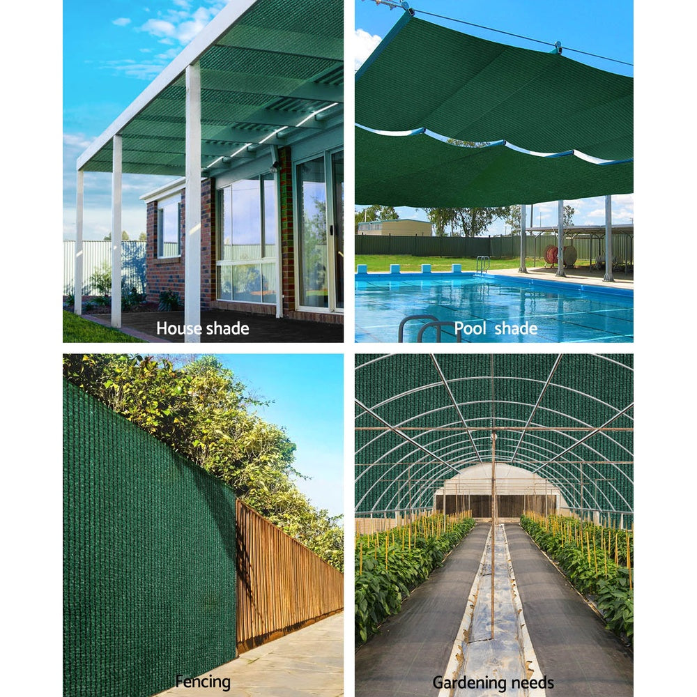 Instahut 50% UV Sun Shade Cloth Shadecloth Sail Roll Mesh Garden Outdoor 1.83x50m Green