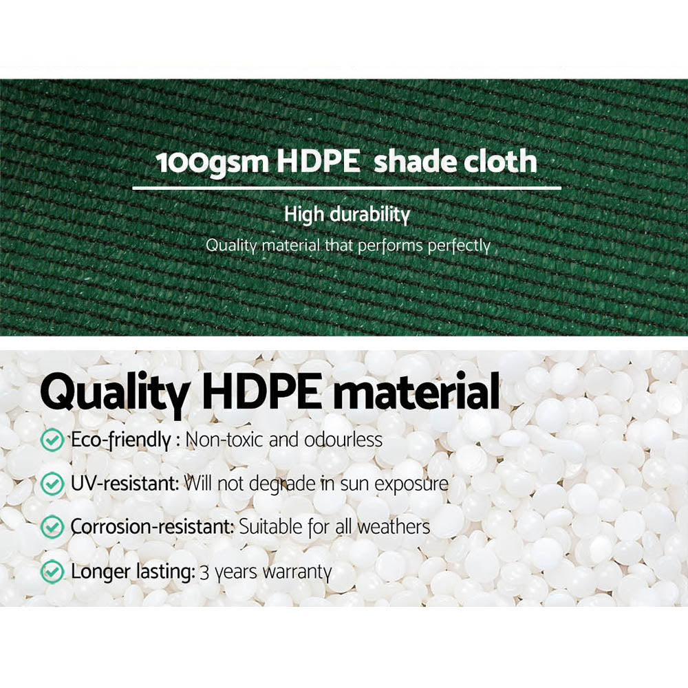 Instahut 50% UV Sun Shade Cloth Shadecloth Sail Roll Mesh Garden Outdoor 1.83x50m Green