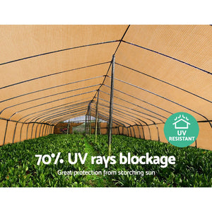 Instahut 70% UV Sun Shade Cloth Shadecloth Sail Roll Mesh Garden Outdoor 1.83x50m Beige