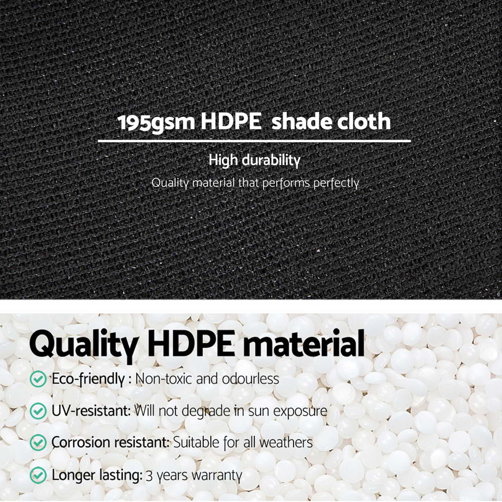 Instahut 3.66 x 10m Shade Sail Cloth - Black