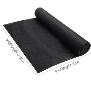 Instahut 50% UV Sun Shade Cloth Shadecloth Sail Roll Mesh Garden Outdoor 3.66x20m Black