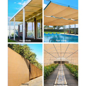 Instahut 70% UV Sun Shade Cloth Shadecloth Sail Roll Mesh Garden Outdoor 3.66x30m Beige