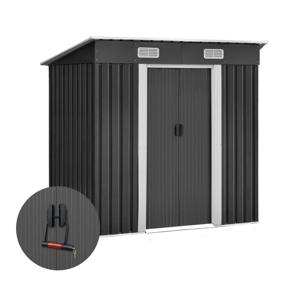 Giantz 1.94 x 1.21m metal Tool Shed - Grey