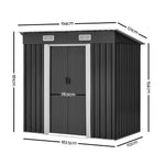 Giantz 1.94 x 1.21m metal Tool Shed - Grey