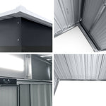 Giantz 2.38 x 1.31m Steel Garden Shed - Grey