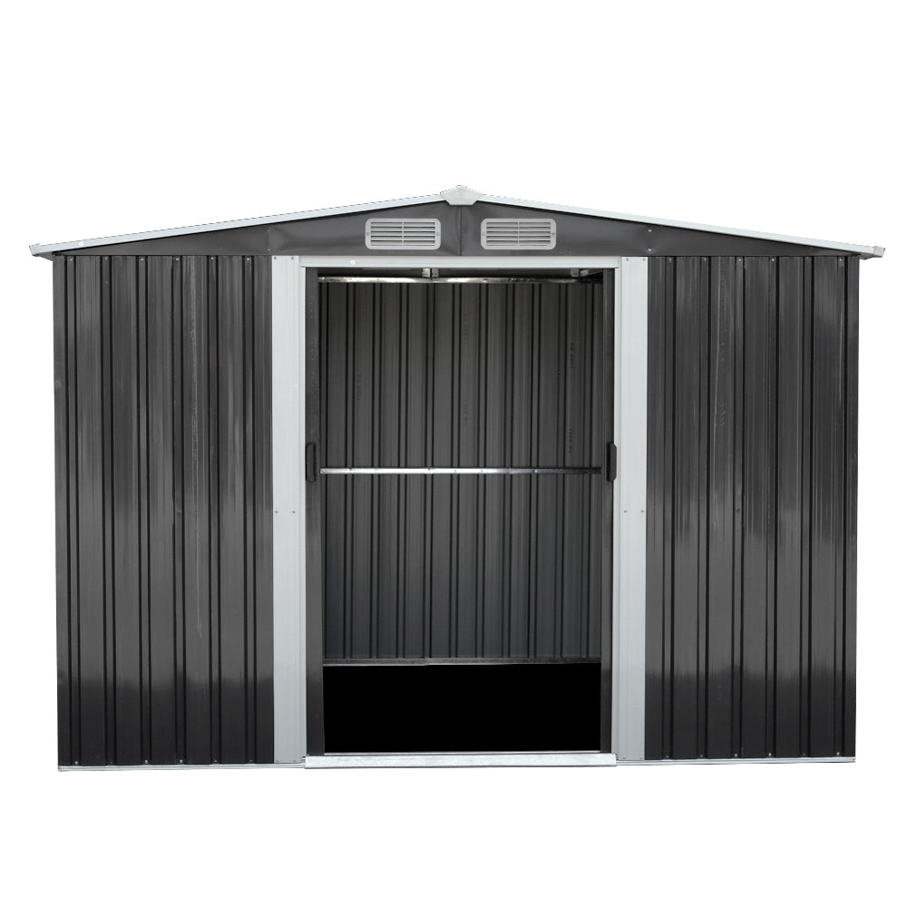 Giantz 2.57 x 3.12m Garden Shed with Roof - Grey