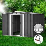 Giantz 2.02 x 3.2m Metal Shed - Grey