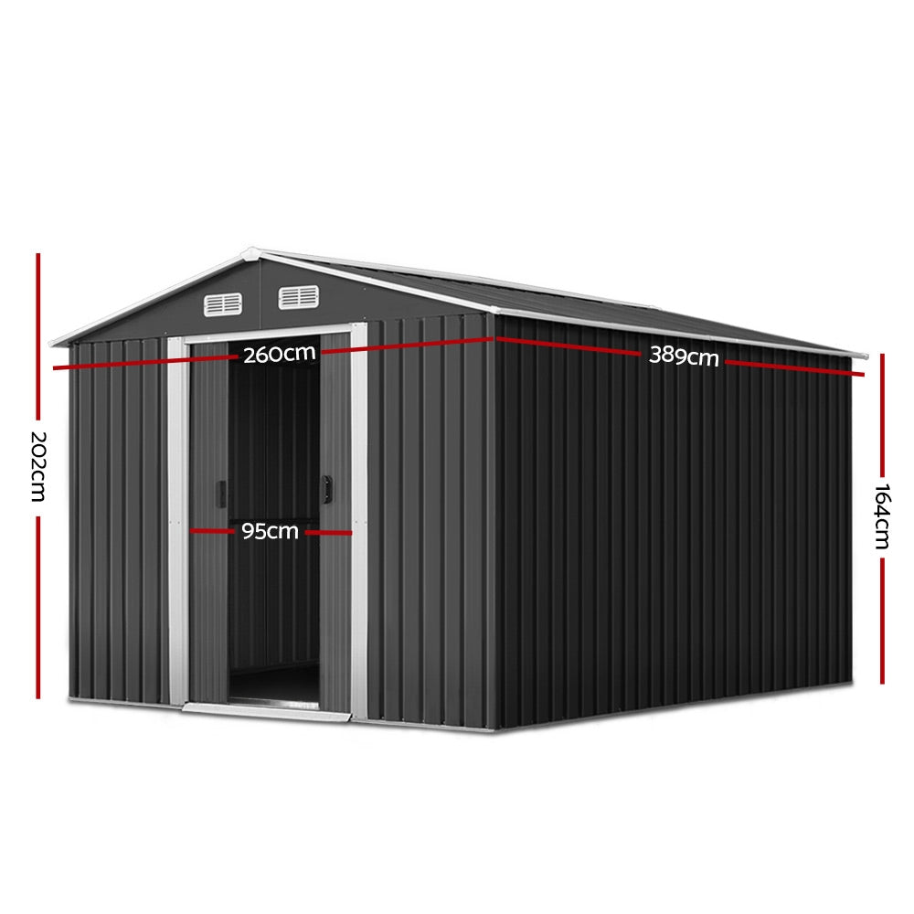 GIANTZ Garden Shed Workshop Shelter Metal Tool 2.6x3.9x2M