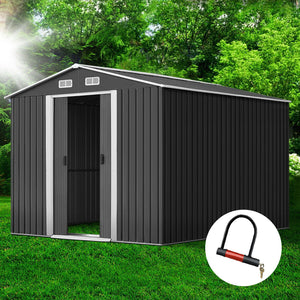 GIANTZ Garden Shed Workshop Shelter Metal Tool 2.6x3.9x2M