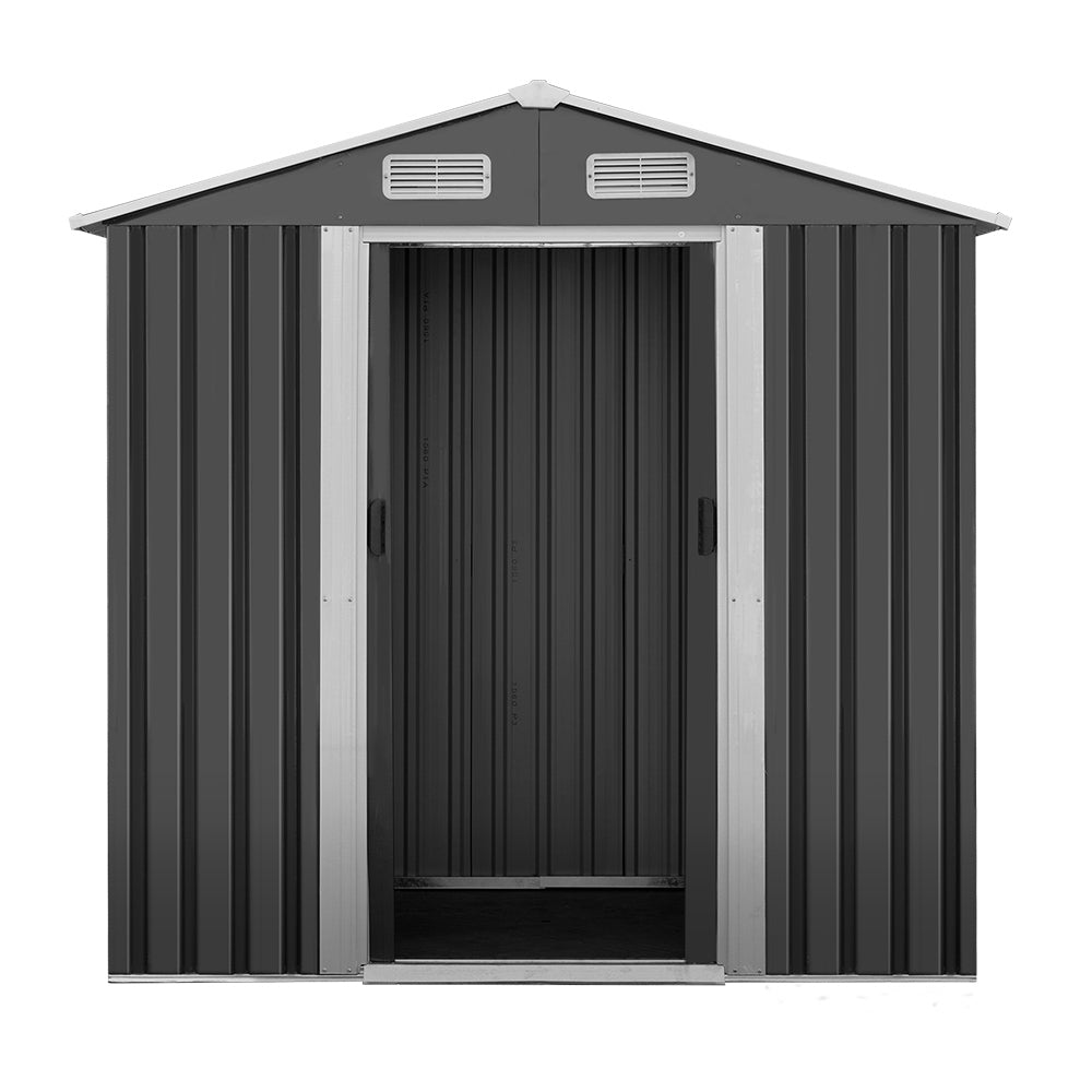 Giantz 1.25 x 1.95m Steel Garden Shed - Grey