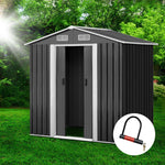 Giantz 1.25 x 1.95m Steel Garden Shed - Grey