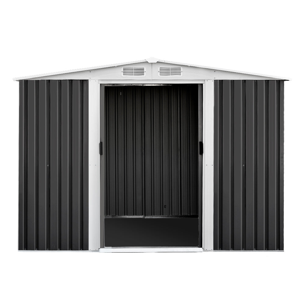 GIANTZ Garden Shed Workshop Shelter Metal with Roof 2.57x2x2M