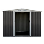 Giantz 2.05 x 2.57m Steel Garden Shed with Roof - Grey