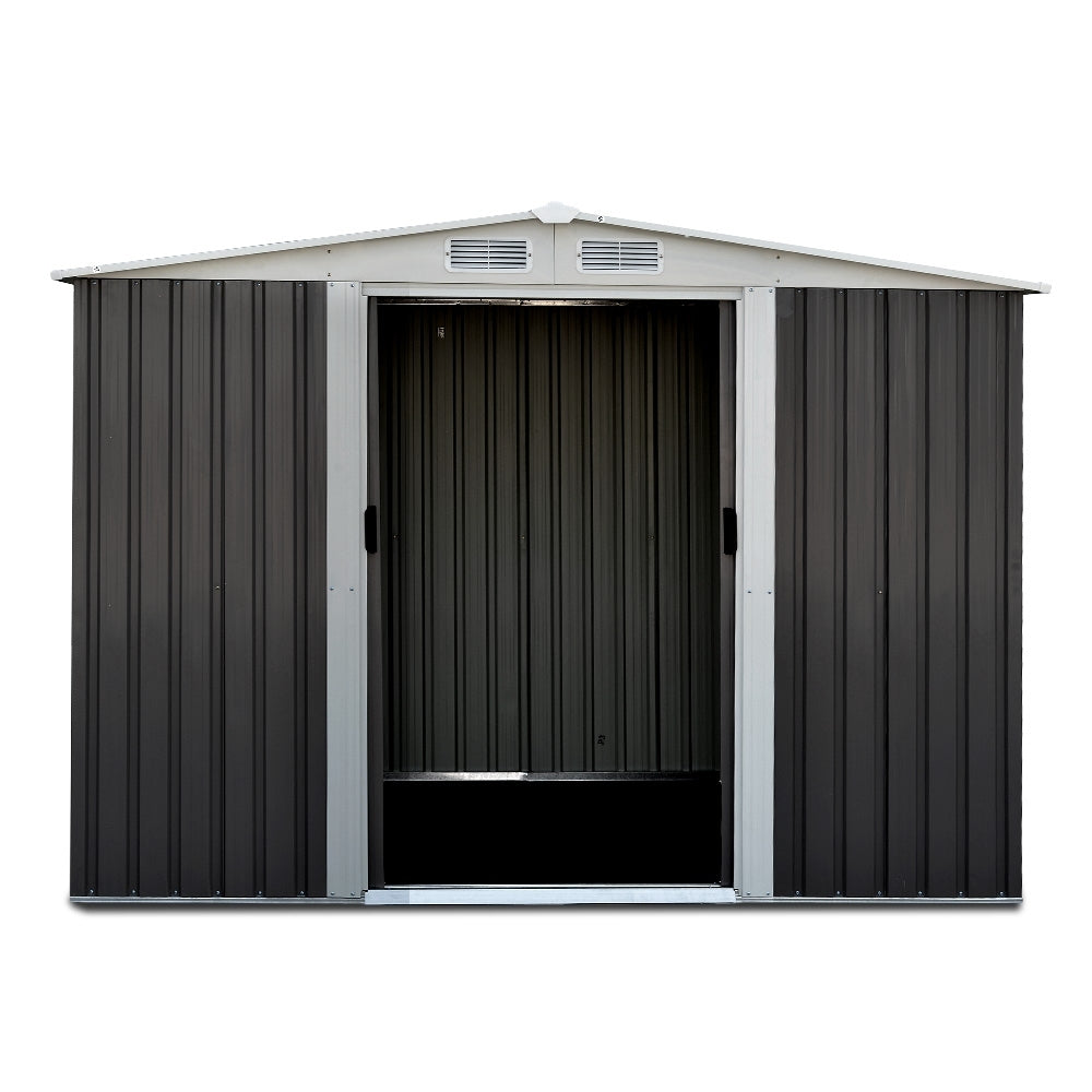 Giantz 2.05 x 2.57m Steel Base Garden Shed - Grey