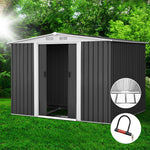 Giantz 2.05 x 2.57m Steel Base Garden Shed - Grey