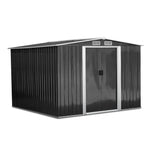 Giantz 2.57 x 2.57m Steel Base Garden Shed - Grey