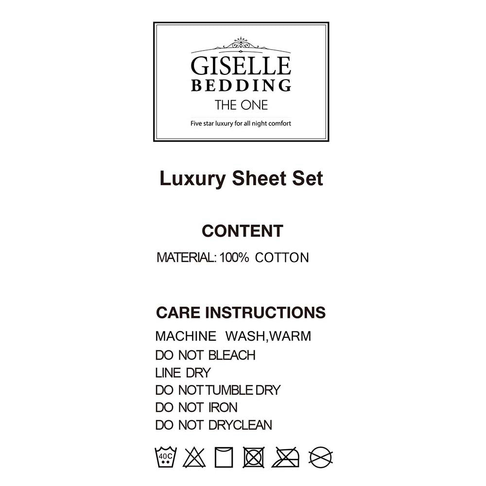 Giselle Bedding Double Size 1000TC Bedsheet Set - Grey