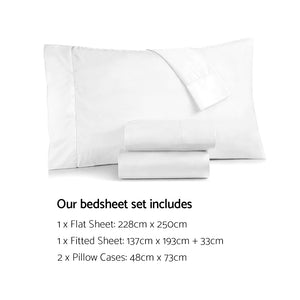Giselle Bedding Double Size 1000TC Bedsheet Set - White