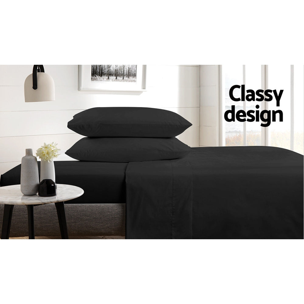 Giselle Bedding King Size 1000TC Bedsheet Set - Black