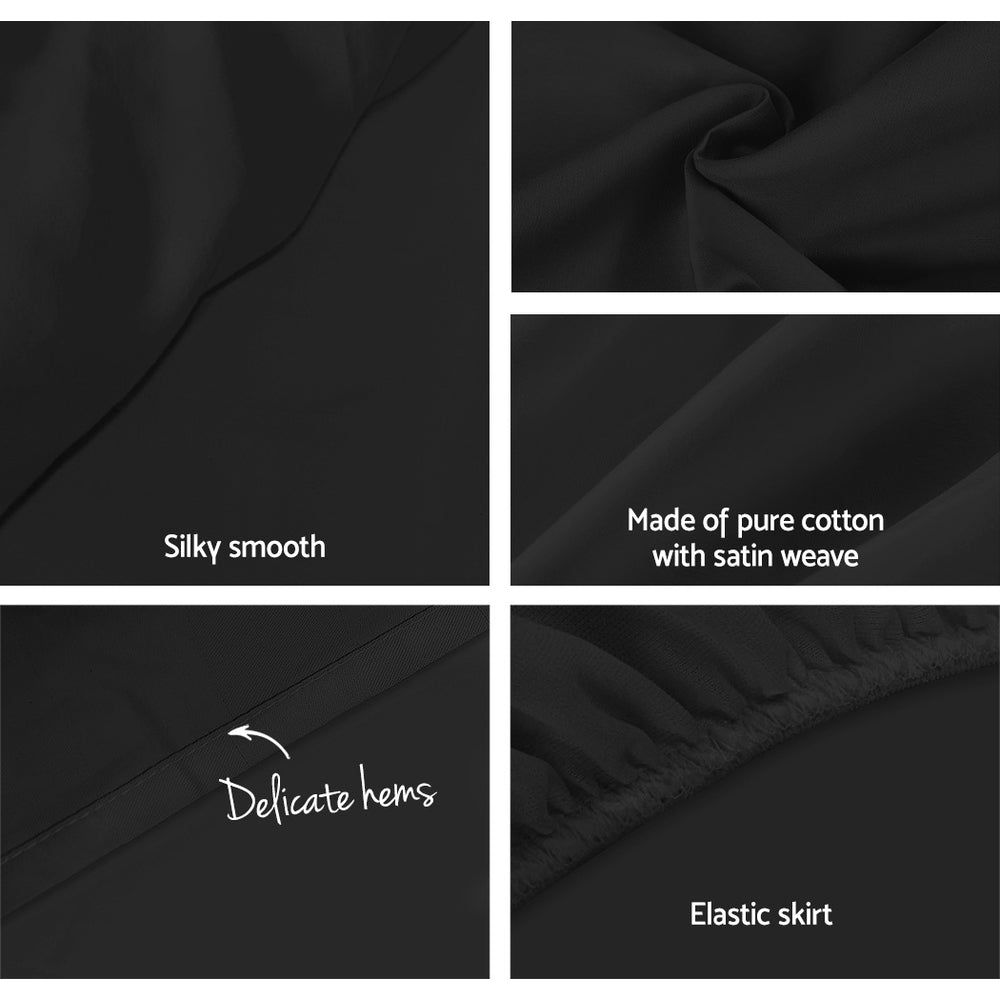 Giselle Bedding King Size 1000TC Bedsheet Set - Black