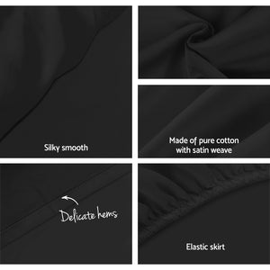 Giselle Bedding King Size 1000TC Bedsheet Set - Black