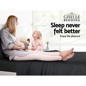 Giselle Bedding King Size 1000TC Bedsheet Set - Black