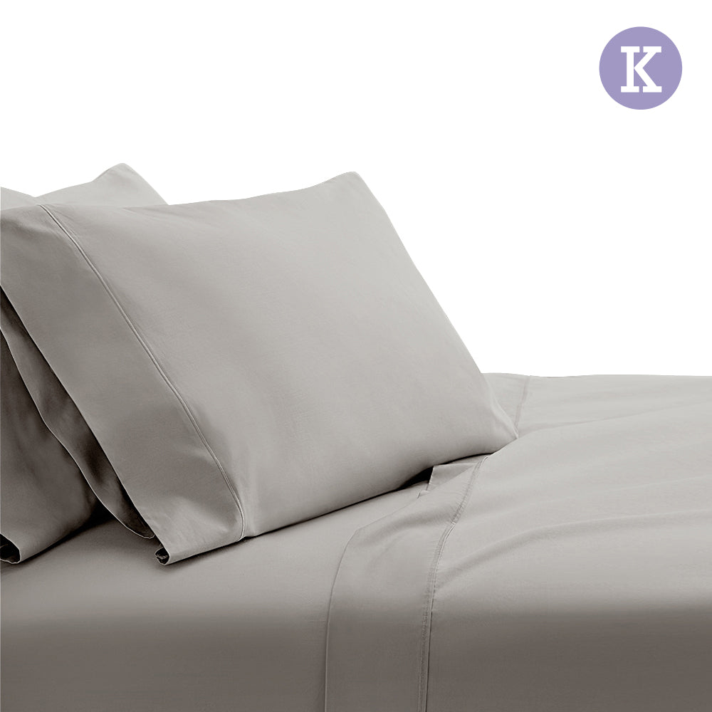 Giselle Bedding King Size 1000TC Bedsheet Set - Grey