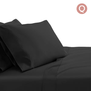 Giselle Bedding Queen Size 1000TC Bedsheet Set - Black