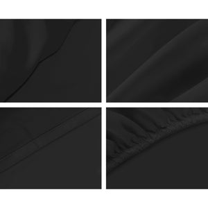 Giselle Bedding Queen Size 1000TC Bedsheet Set - Black