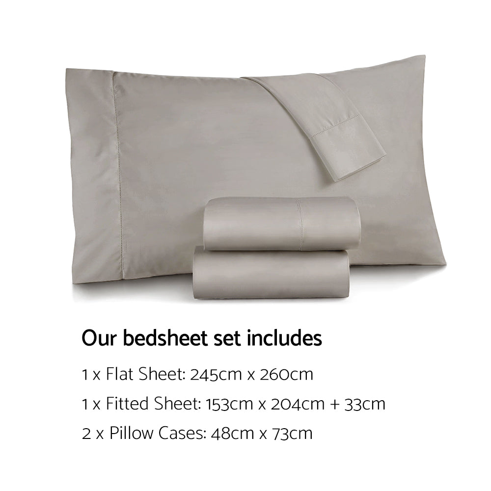 Giselle Bedding Queen Size 1000TC Bedsheet Set - Grey