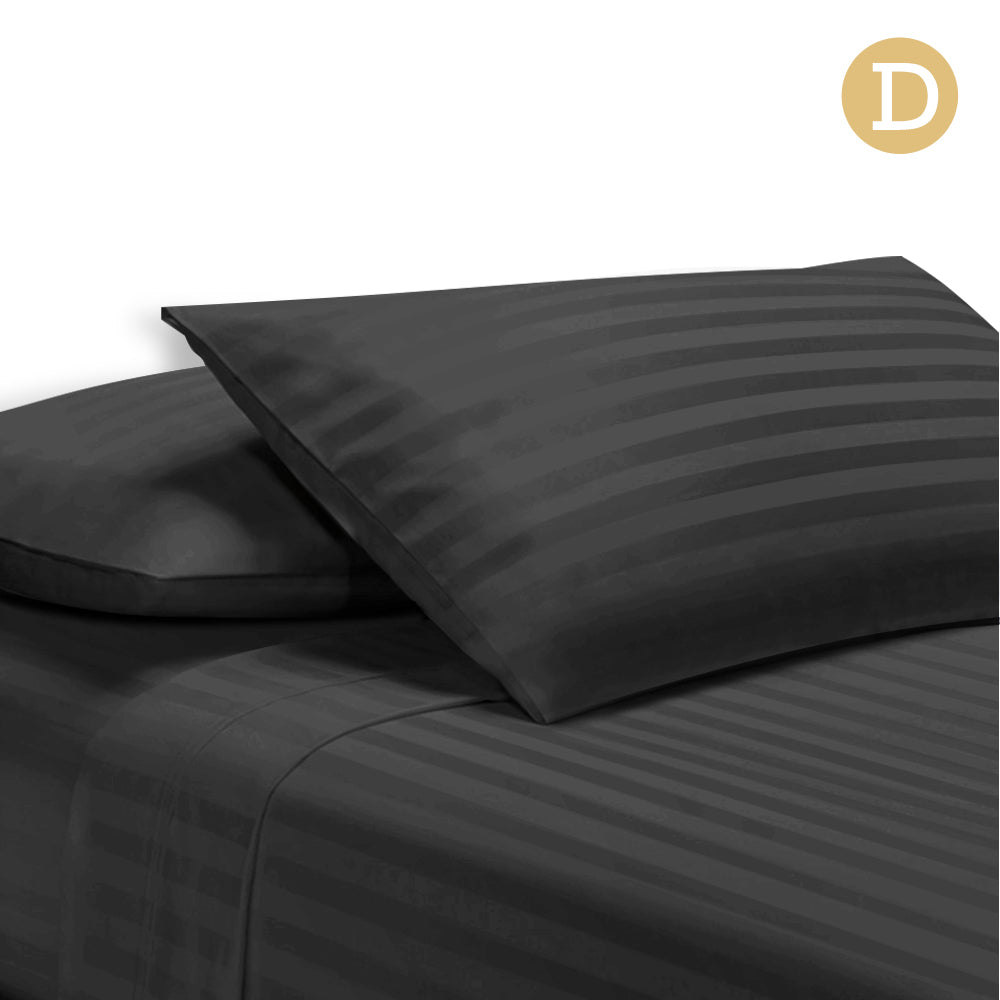 Giselle Bedding Double Size 4 Piece Bedsheet Set - Black