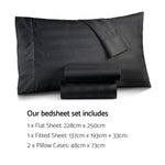 Giselle Bedding Double Size 4 Piece Bedsheet Set - Black