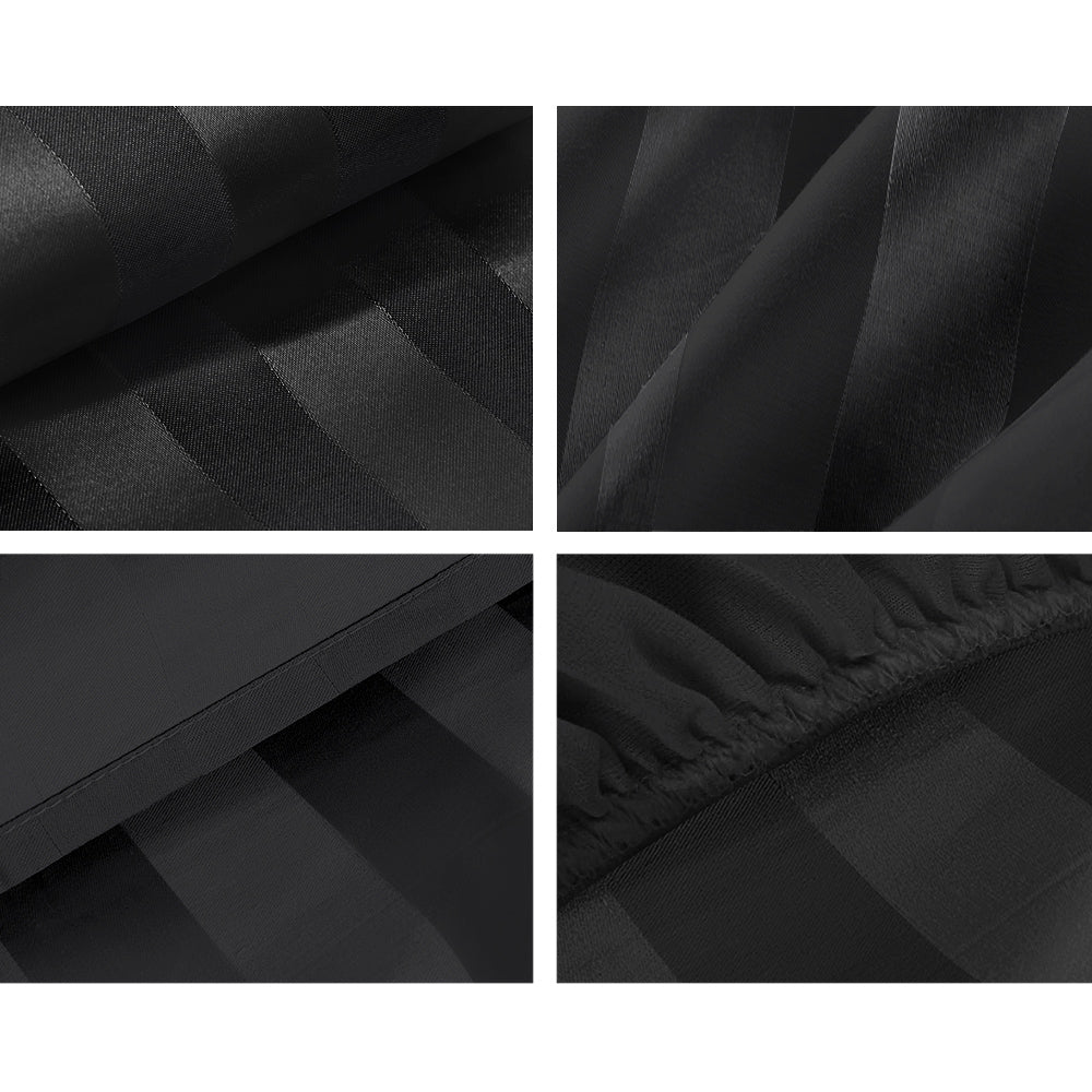 Giselle Bedding Double Size 4 Piece Bedsheet Set - Black