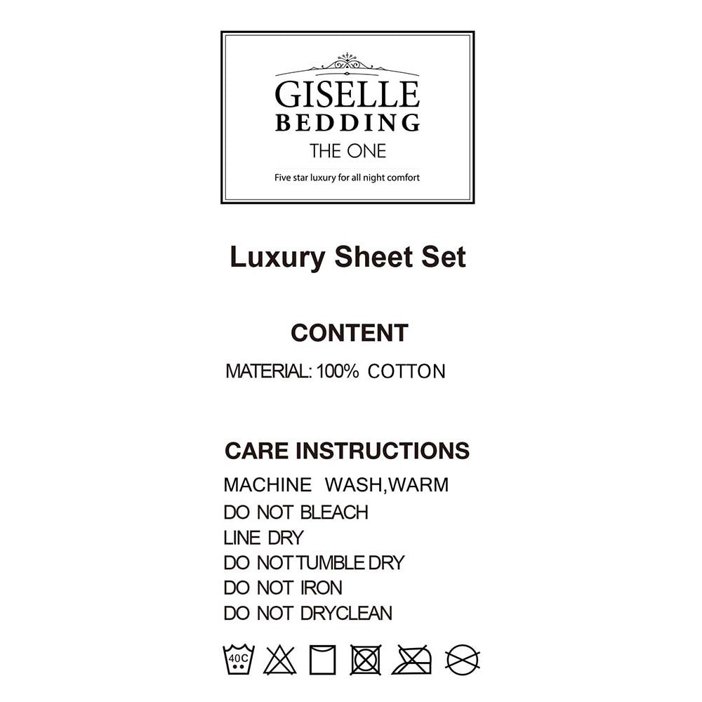 Giselle Bedding Double Size 4 Piece Bedsheet Set - Black