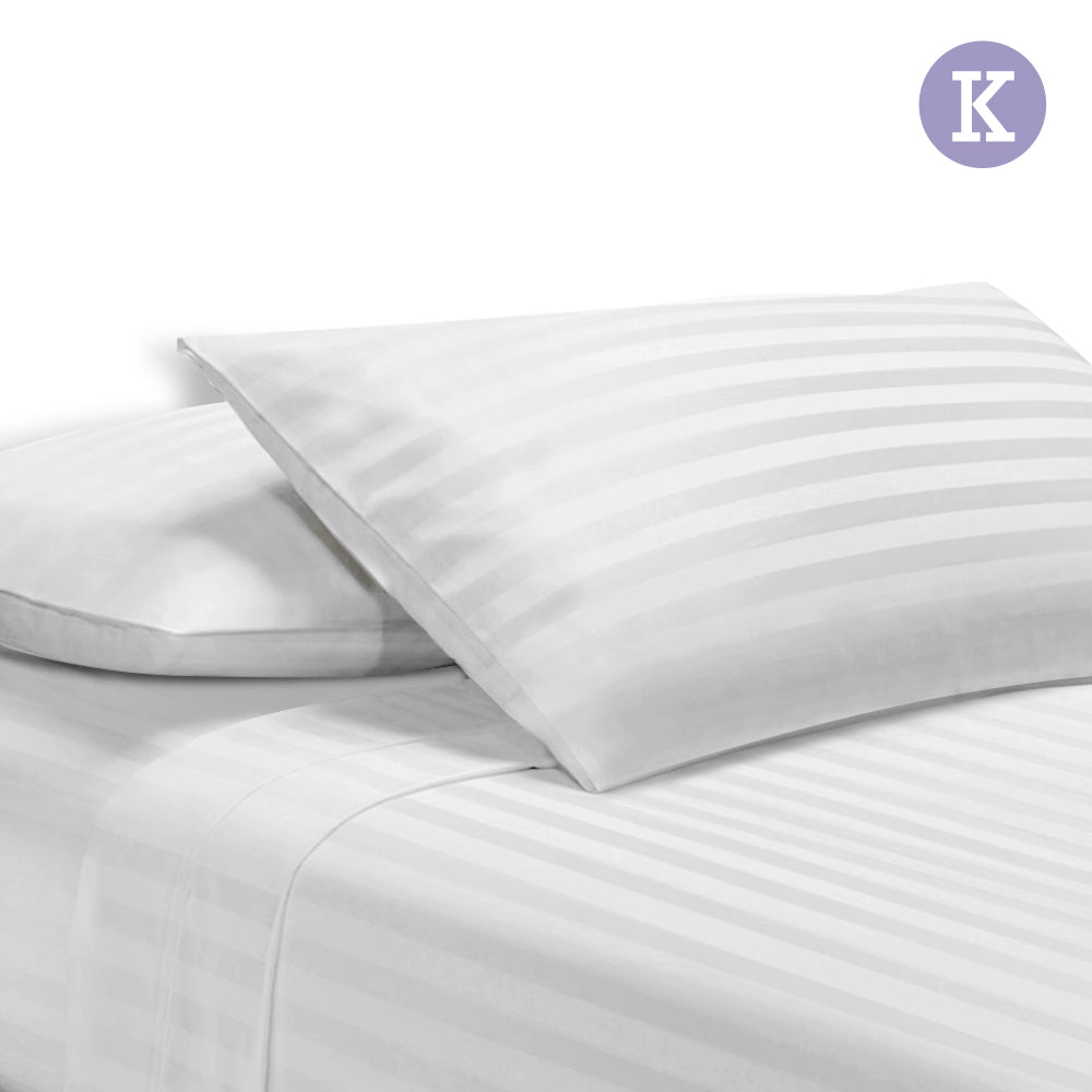 Giselle Bedding King Size 4 Piece Bedsheet Set - White