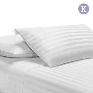 Giselle Bedding King Size 4 Piece Bedsheet Set - White