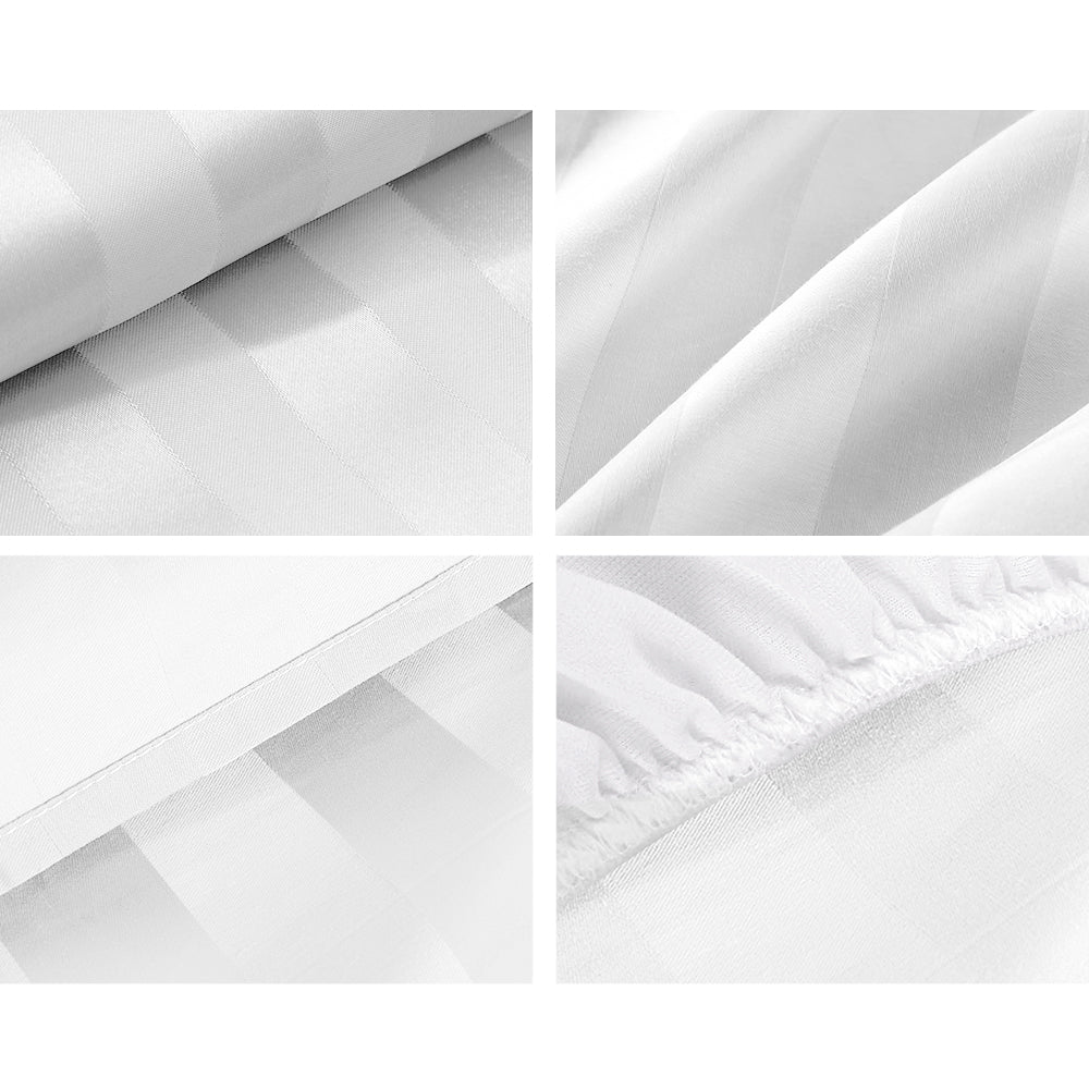 Giselle Bedding King Size 4 Piece Bedsheet Set - White