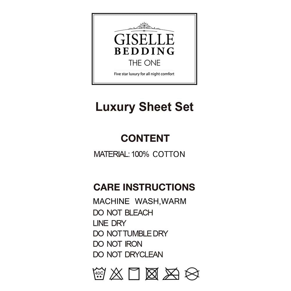 Giselle Bedding King Size 4 Piece Bedsheet Set - White