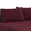 Giselle Bedding Double Burgundy 4pcs Bed Sheet Set Pillowcase Flat Sheet