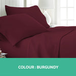 Giselle Bedding Double Burgundy 4pcs Bed Sheet Set Pillowcase Flat Sheet