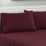 Giselle Bedding Double Burgundy 4pcs Bed Sheet Set Pillowcase Flat Sheet