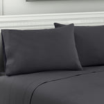 Giselle Bedding Queen Charcoal 4pcs Bed Sheet Set Pillowcase Flat Sheet