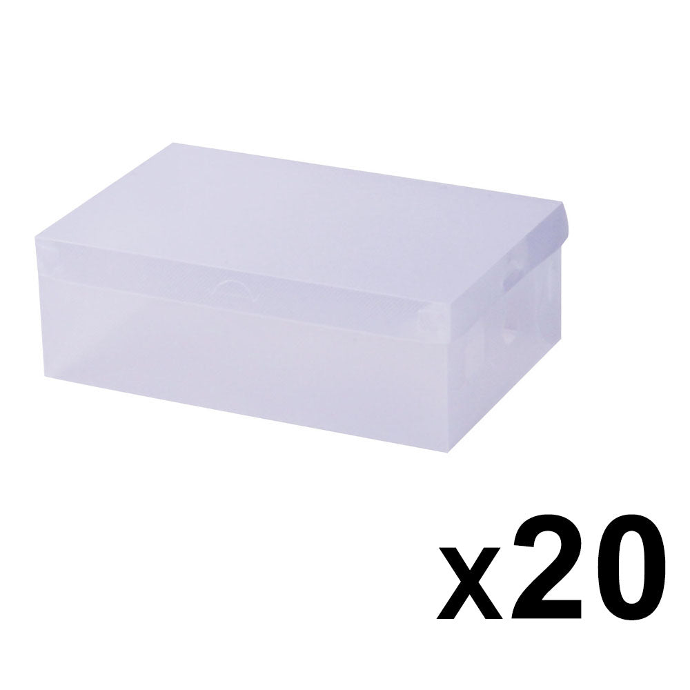 Set of 20 Transparent Stackable Shoe Storage Box 