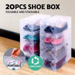 Set of 20 Transparent Stackable Shoe Storage Box 