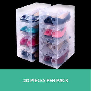 Set of 20 Transparent Stackable Shoe Storage Box 